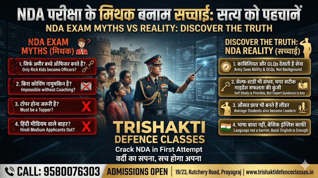 NDA Exam Myths vs Reality - Best Defence Academy in Prayagraj Trishakti Classes