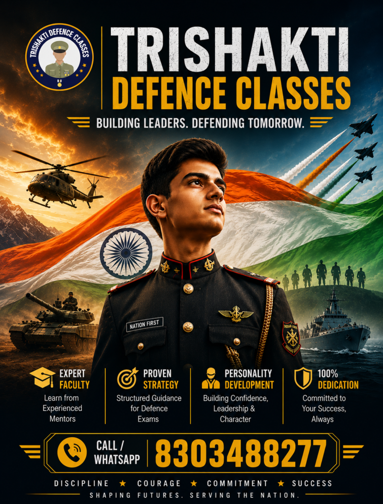 Best NDA Coaching in Prayagraj – Trishakti Defence Classes providing NDA written exam preparation, NDA Foundation coaching, and SSB interview coaching for 2026 aspirants.